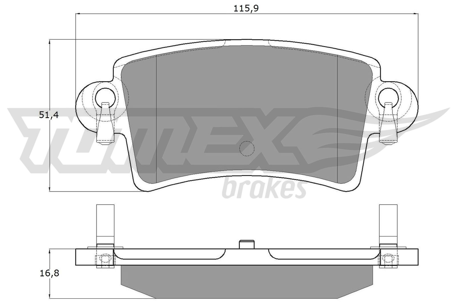 Sada brzdových platničiek kotúčovej brzdy TOMEX Brakes